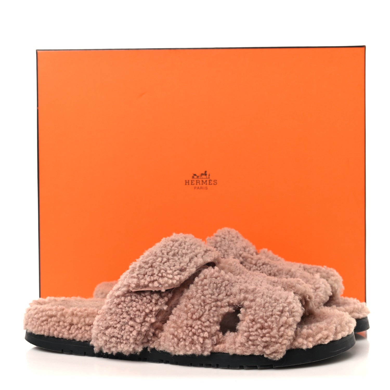 Hermes Woolskin Womens Chypre Sandals 40 Bois De Santal 9 of 9