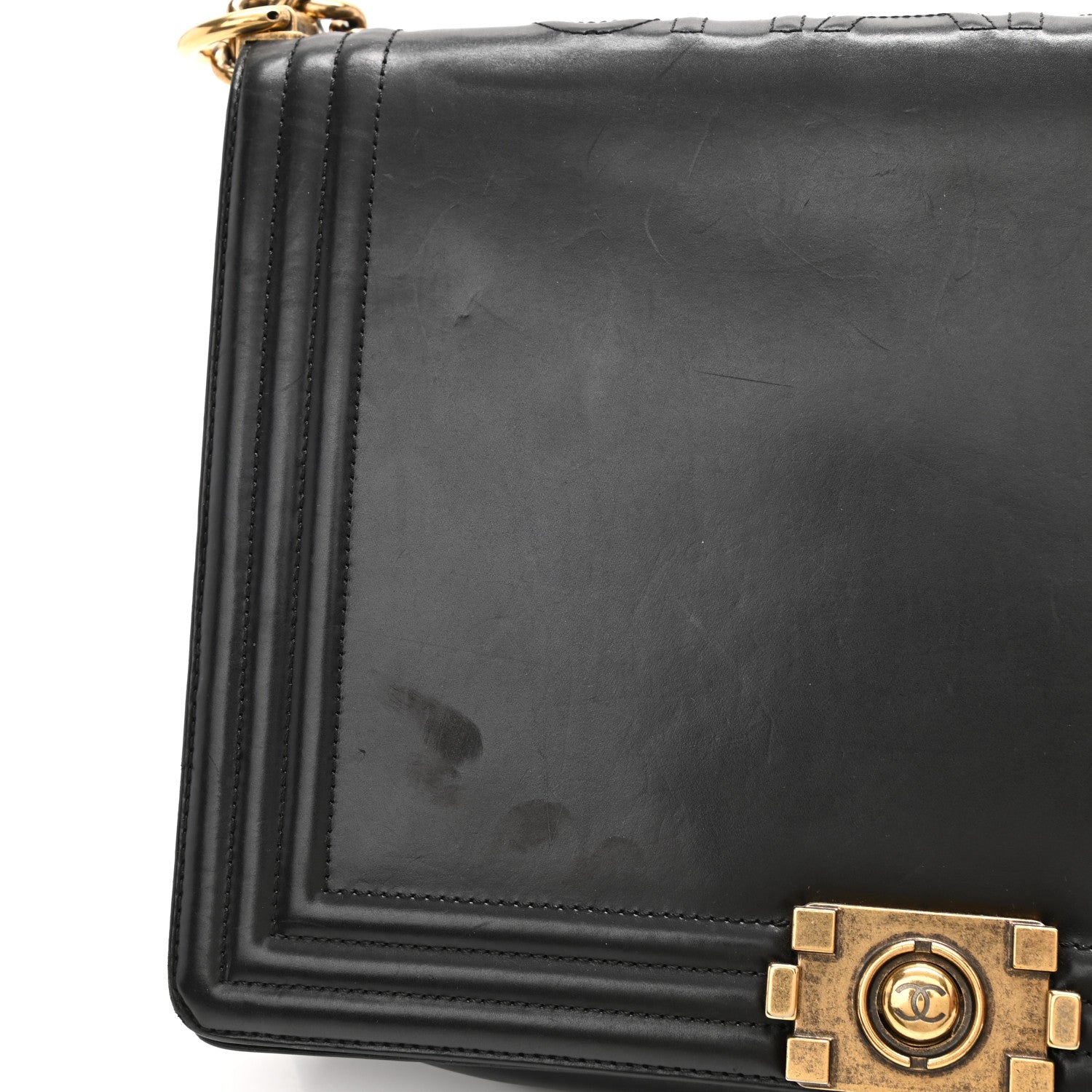 Chanel Glazed Calfskin Large Boy Flap Black 11 of 15