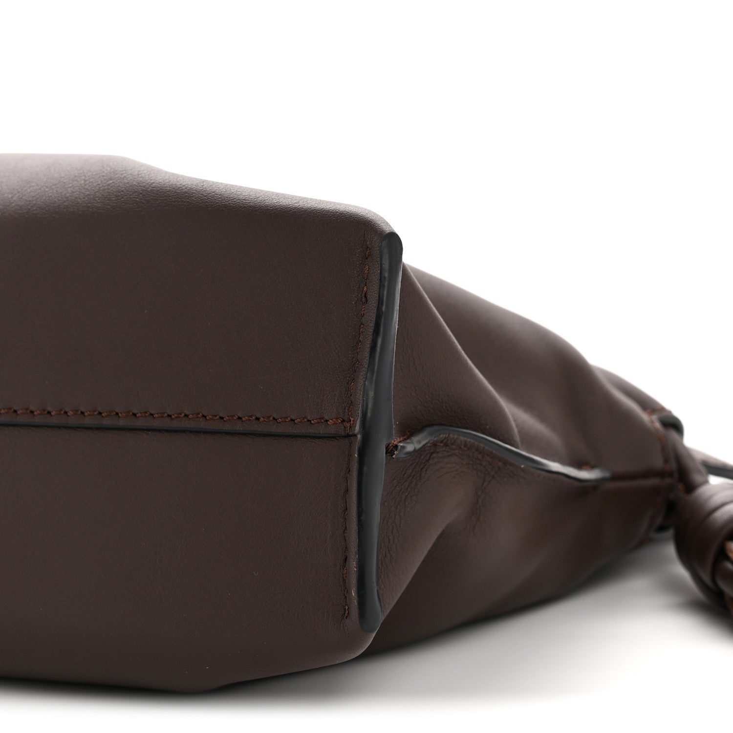 Loewe Calfskin Mini Flamenco Knot Clutch Chocolate 10 of 11
