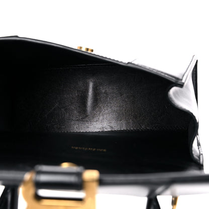 Balenciaga Shiny Box Calfskin Hourglass Top Handle Bag XS Black 5 of 22