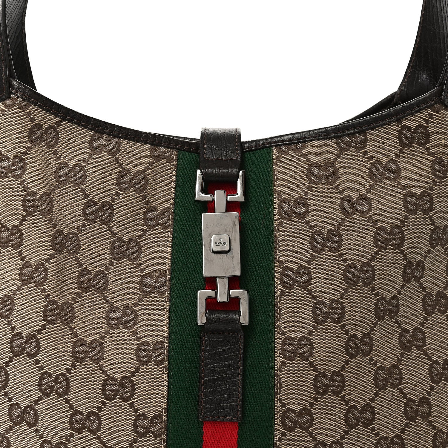 Gucci Monogram Web Jackie O Hobo Dark Brown 7 of 9