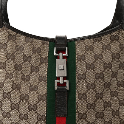 Gucci Monogram Web Jackie O Hobo Dark Brown 7 of 9