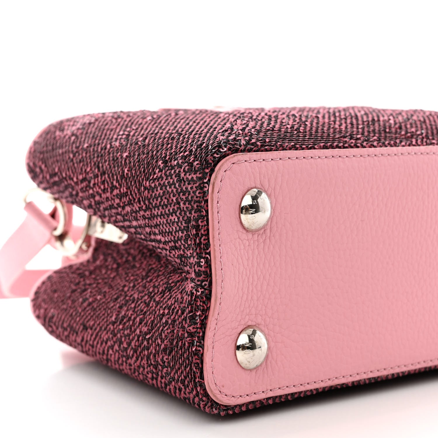 Louis Vuitton Sequins Metallic Taurillon Capucines BB Pink 8 of 13