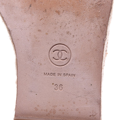 Chanel Suede Grosgrain CC Espadrille Mules 36 Dark Beige 10 of 12