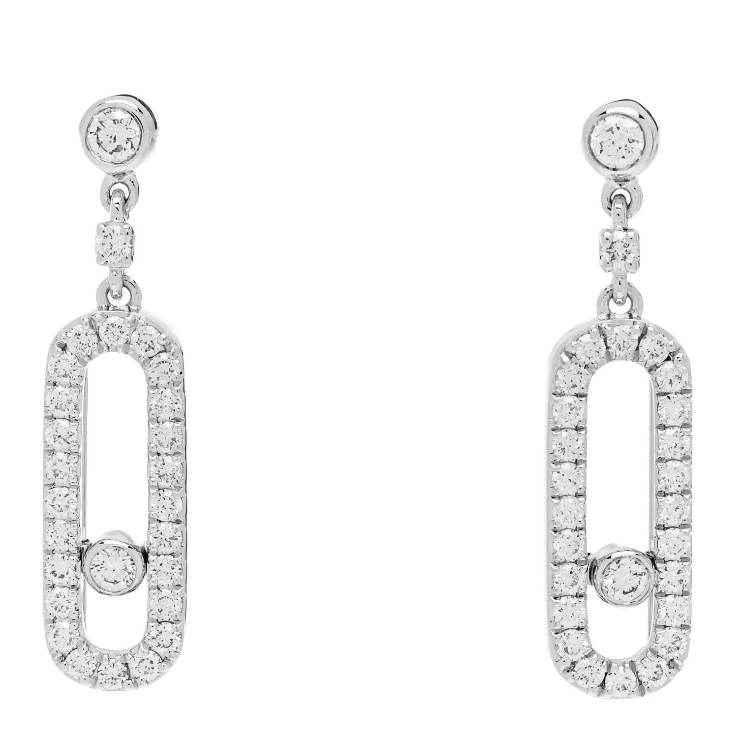 Messika 18K White Gold Diamond Move Uno Drop Earrings 1 of 6
