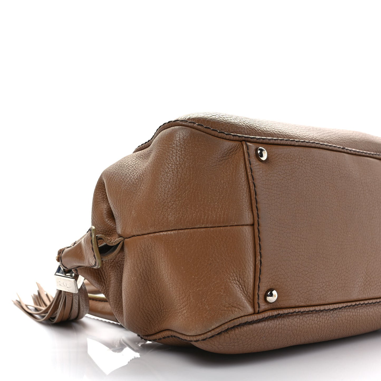 Calfskin Small Tassel Bowler Light Brown