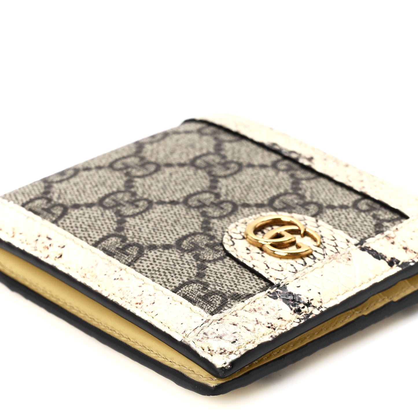 GG Supreme Monogram Snakeskin Web Mens Ophidia Bi-Fold Wallet