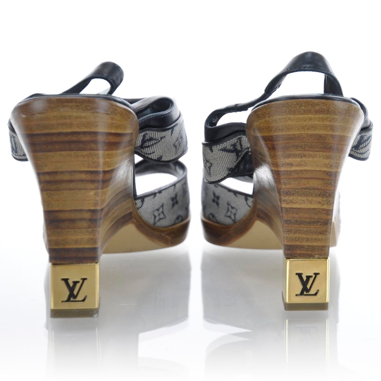 Louis Vuitton Mini Monogram Wooden Heels 37.5 3 of 9