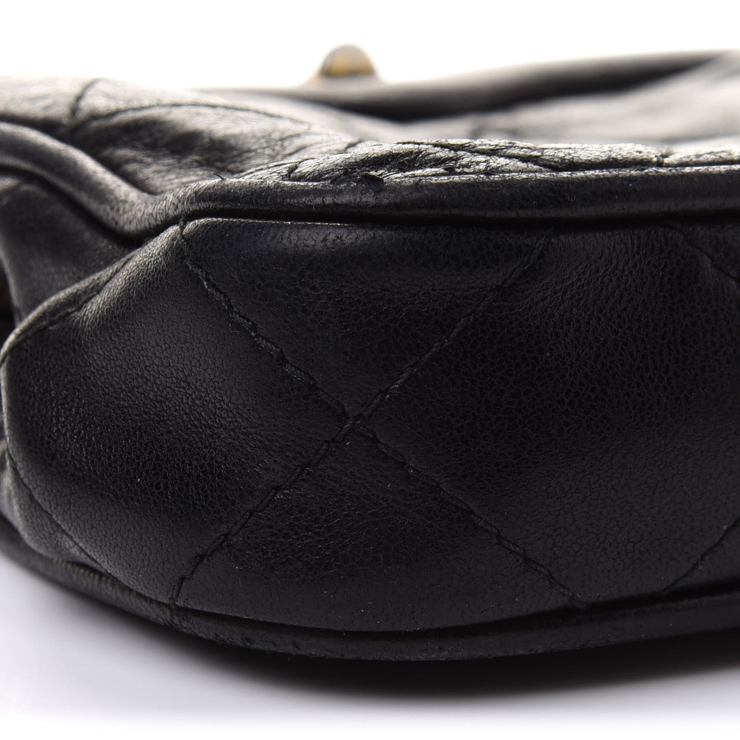 Lambskin Quilted Tassel Belt Bag Black