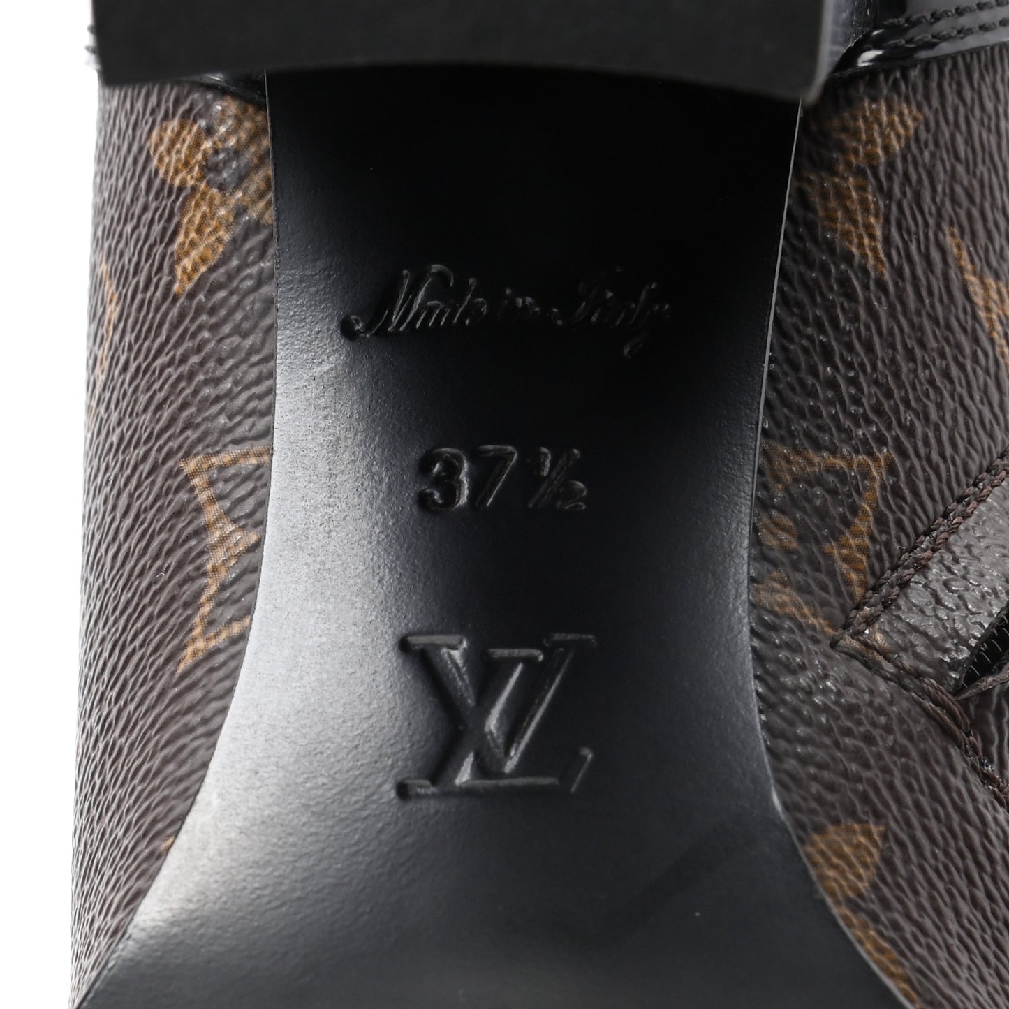 Patent Calfskin Monogram Star Trail Ankle Boots 37.5 Black