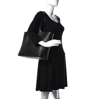 Burberry Calfskin TB Motif Embossed Medium Tote Black 2 of 8