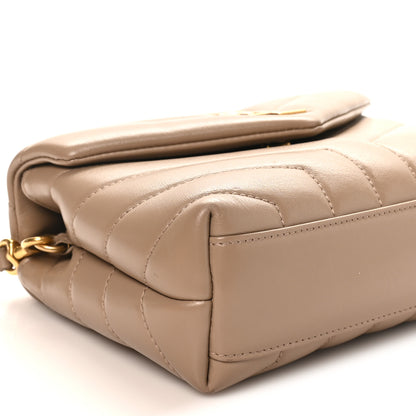Saint Laurent Calfskin Y Quilted Monogram Toy Loulou Crossbody Bag Dusty Grey 8 of 10