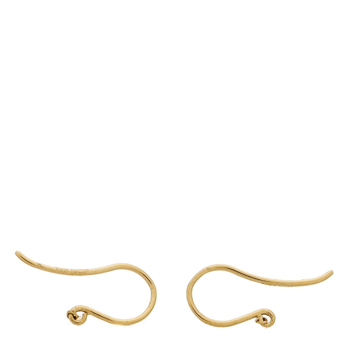 18K Yellow Gold Long Dome Drop Earrings