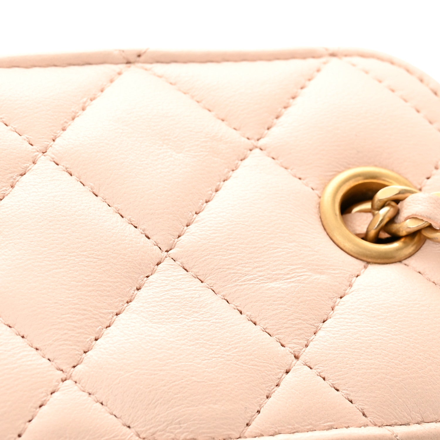 Chanel Lambskin Quilted Pearl Crush Mini Vanity Case With Chain Beige 11 of 11