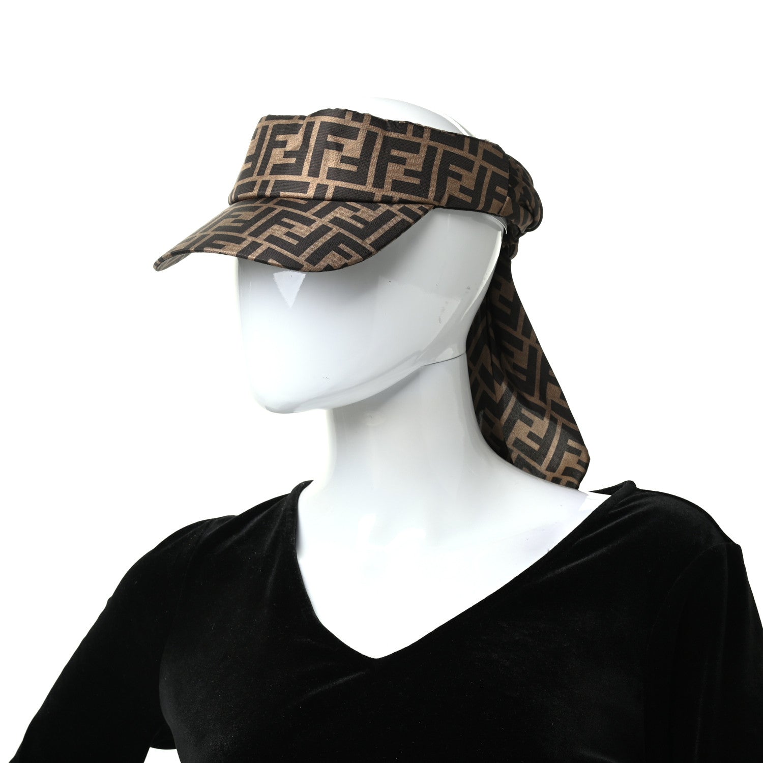 Fendi Silk FF Logo Visor Tobacco 2 of 6