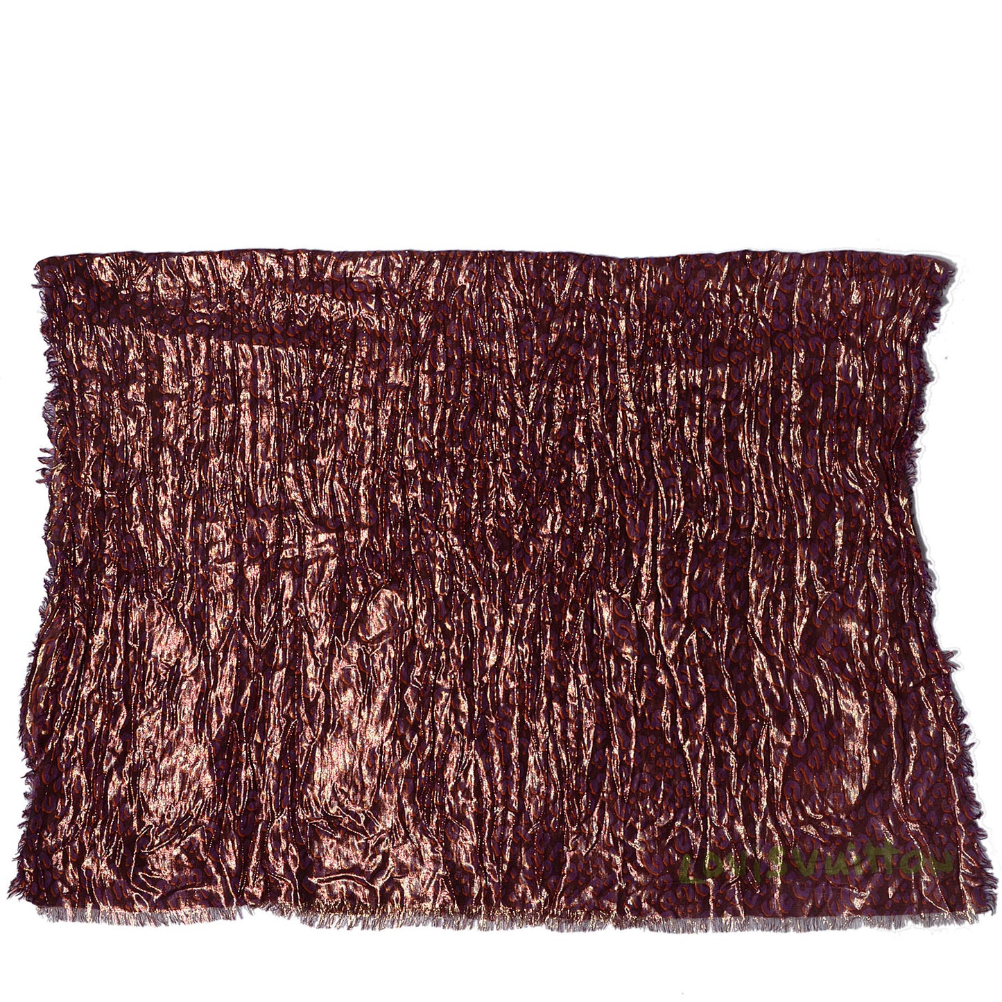 Cashmere Silk Leopard Etole Stole Disco Prune
