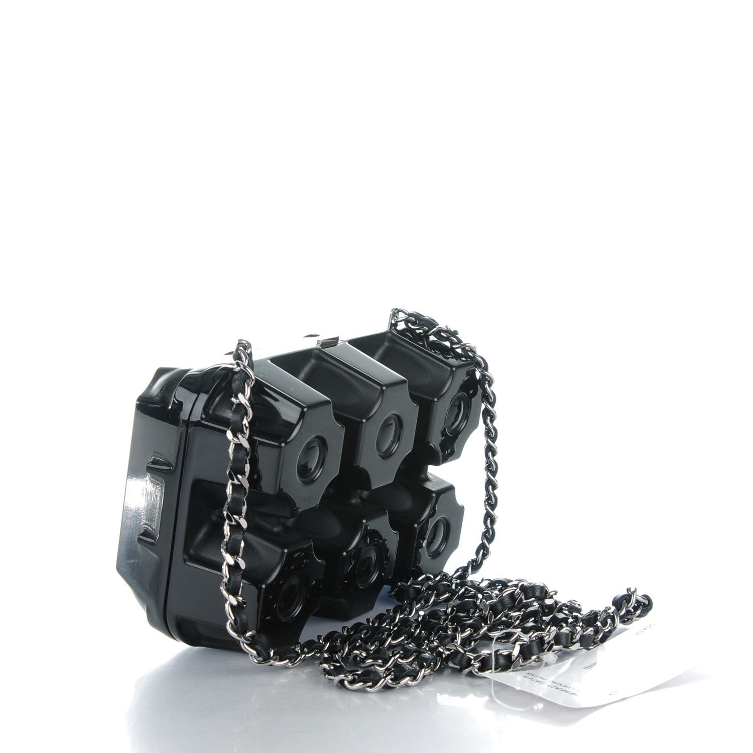 Chanel Plexiglass Grocery By Egg Carton Jewelry Box Clutch Black 3 of 8