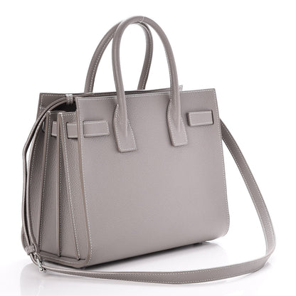 Saint Laurent Grained Calfskin Topstich Baby Sac De Jour Fog 4 of 7