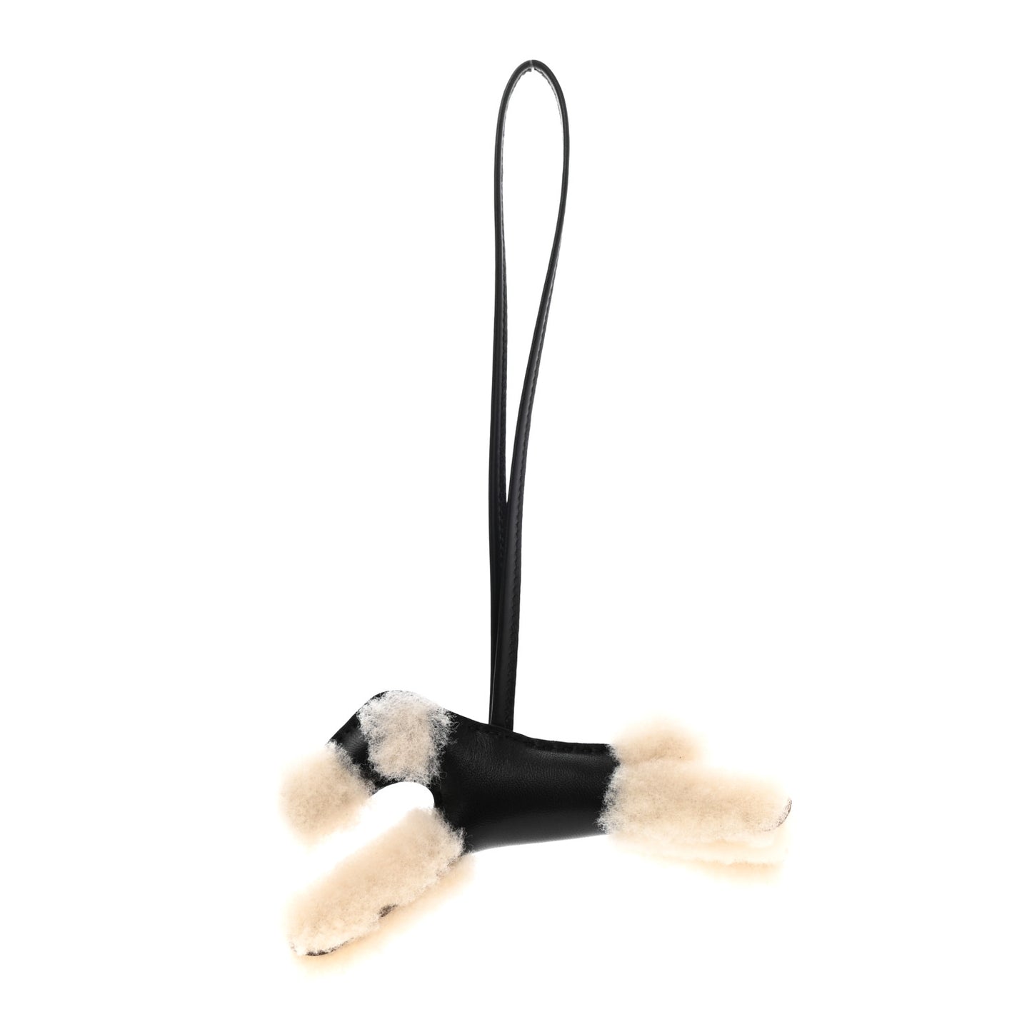 Milo Lambskin Shearling Budy Charm Black