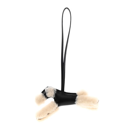 Hermes Milo Lambskin Shearling Budy Charm Black 1 of 5