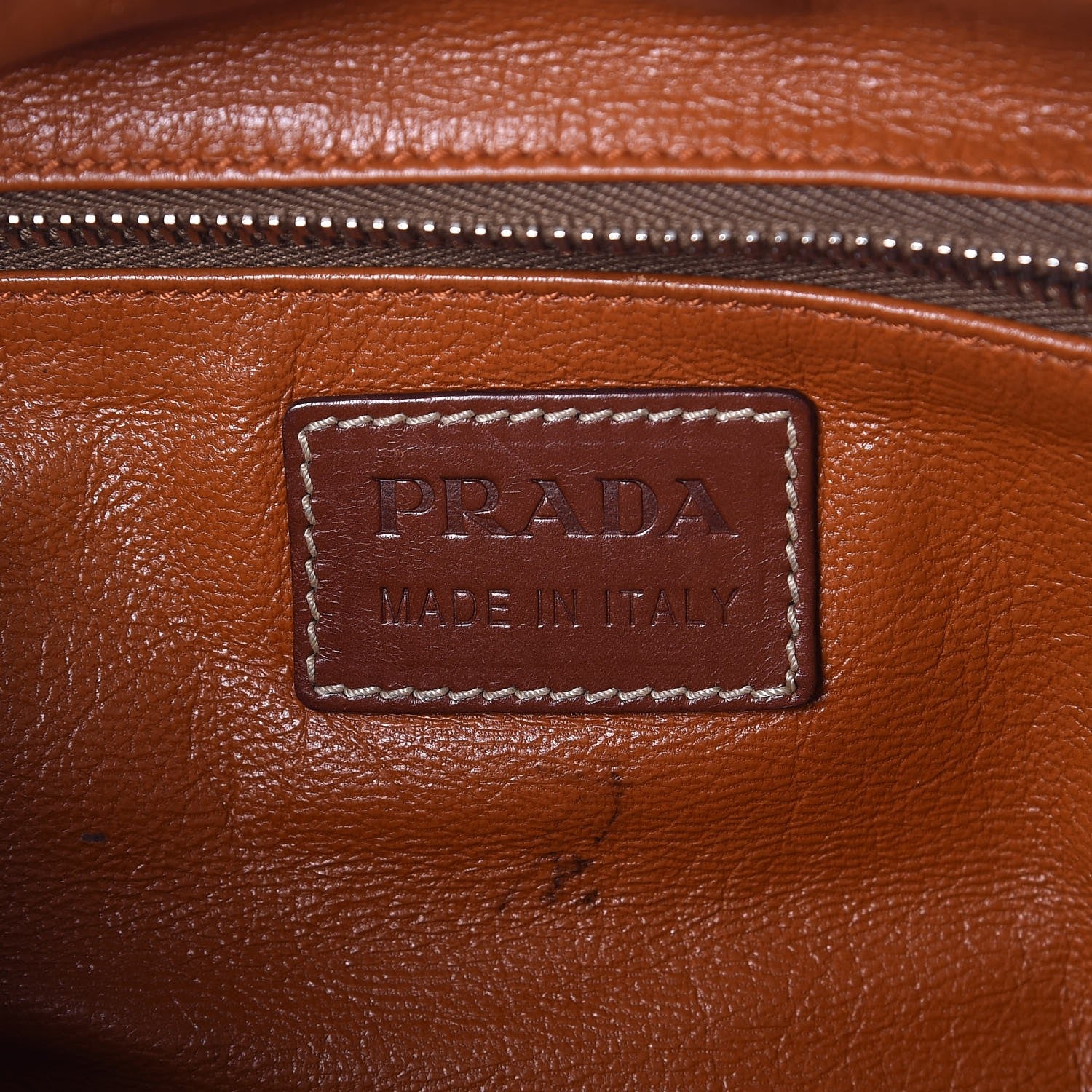 Prada Canvas Calfskin Small Buckle Bag Brown 6 of 11