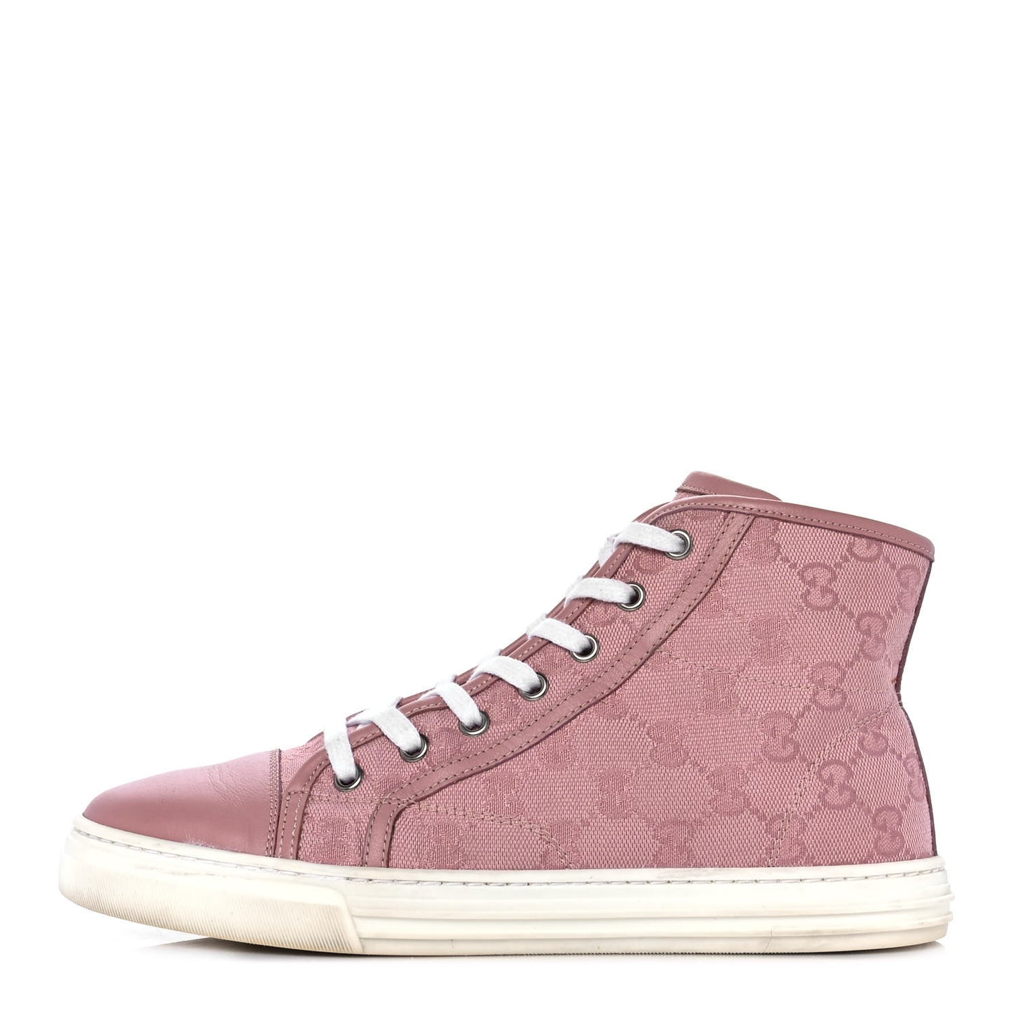 Monogram Womens High Top Sneakers 37.5 Pink Soft Pink