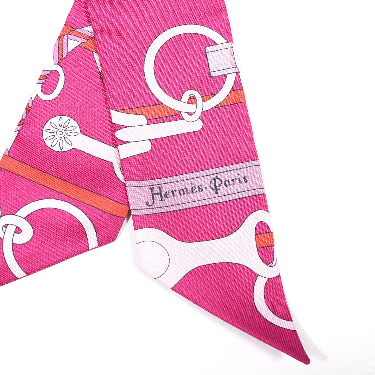 Hermes Silk Panoplie Equestre Twilly Fuchsia Rose Rouge 3 of 8