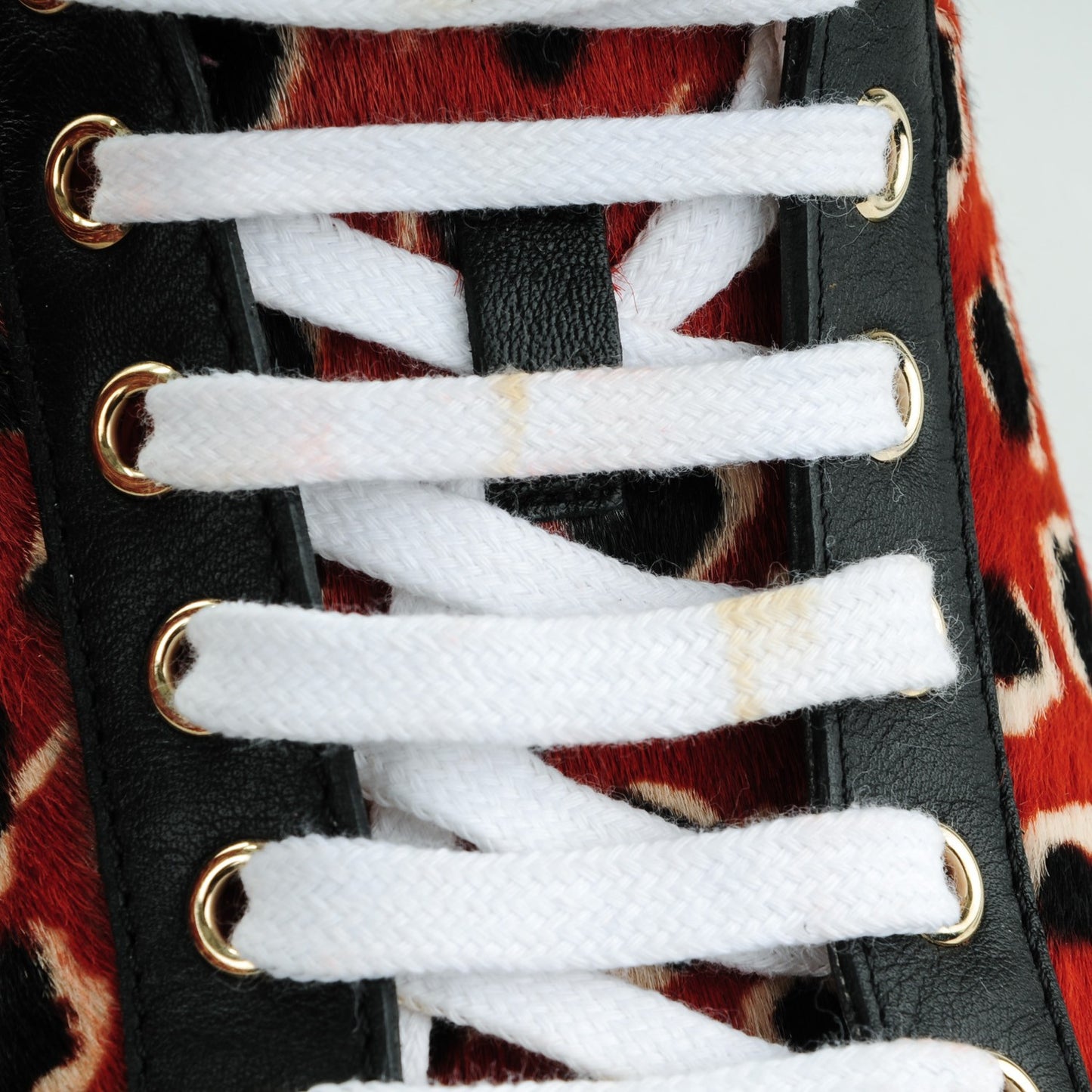 Calf Hair Leopard Print Brooklyn Leo High Top Sneakers 40.5 Brick