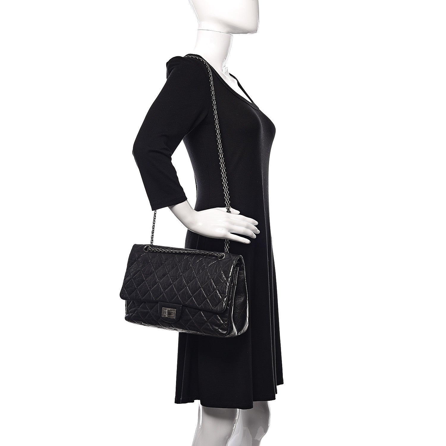 Chanel Aged Calfskin Quilted 2.55 Reissue 227 Flap Black 3 of 14