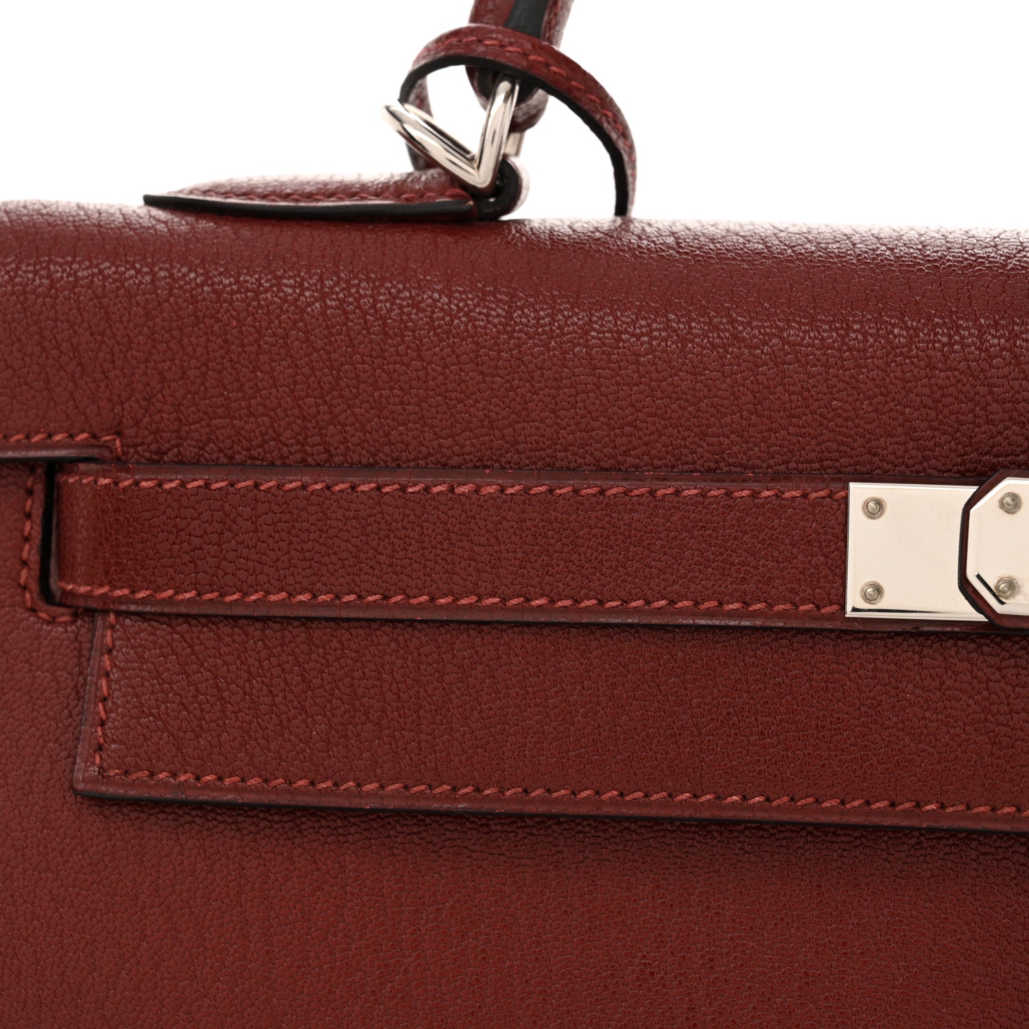Hermes Chevre De Coromandel Kelly Sellier 32 Rouge H 11 of 12