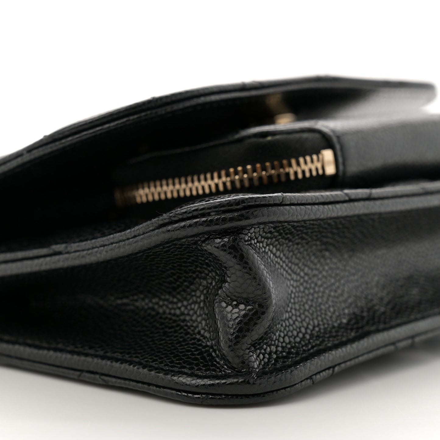 Caviar Quilted Business Affinity Clutch With Chain Black
