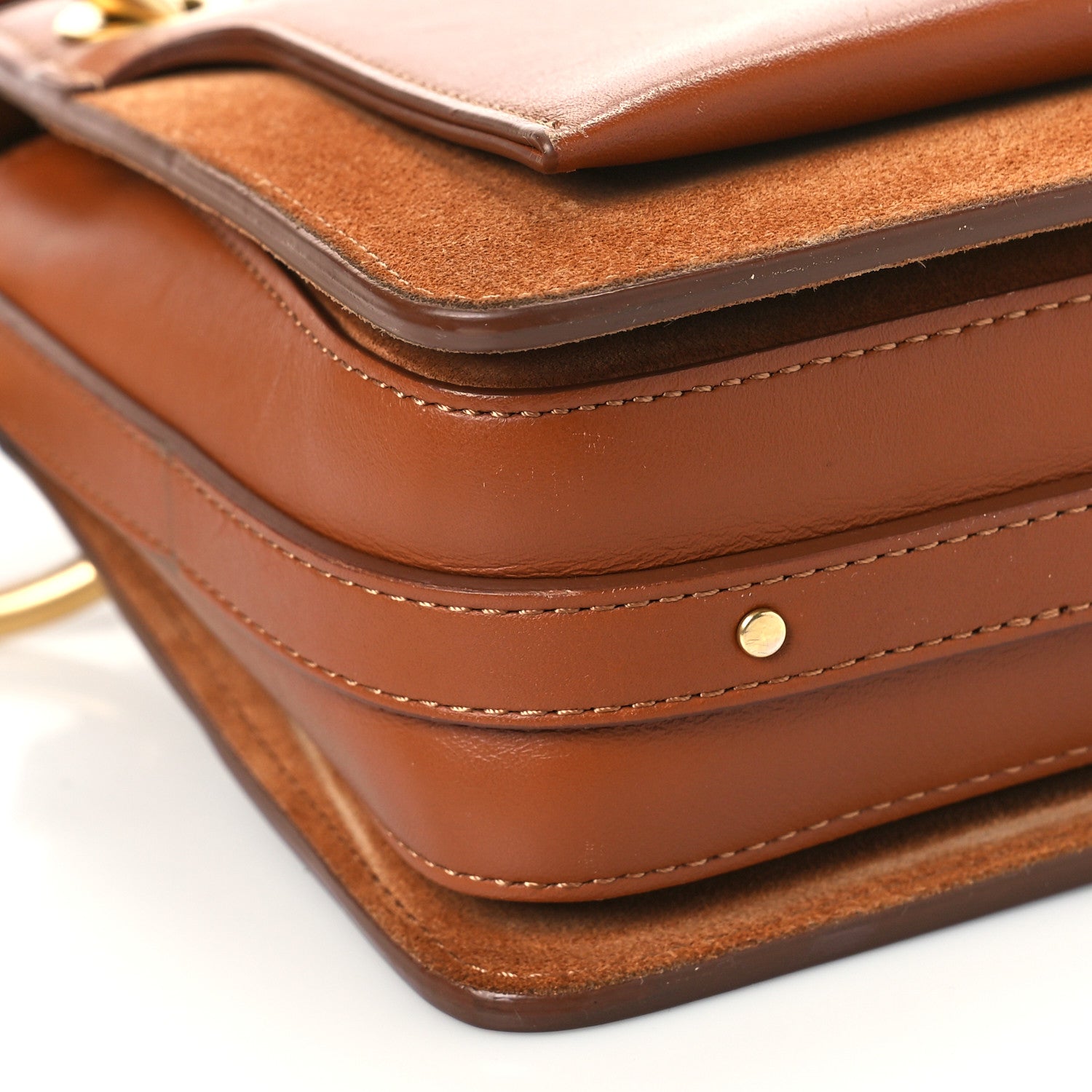 Chloe Calfskin Suede Small Roy Bag Caramel 8 of 9