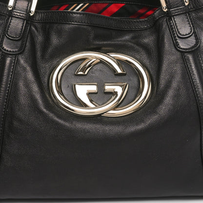 Gucci Calfskin Medium Britt Tote Black 8 of 10