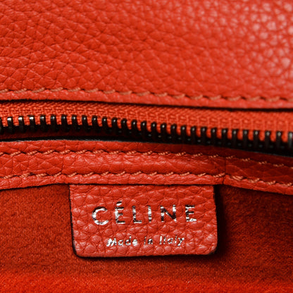 Celine Drummed Calfskin Nano Luggage Vermillion 10 of 11