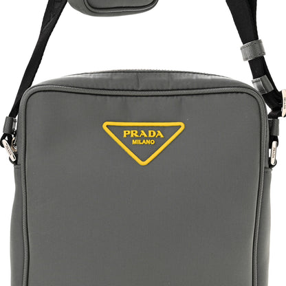 Prada Tessuto Nylon Saffiano Messenger Bag Ardesia Giallo 7 of 10