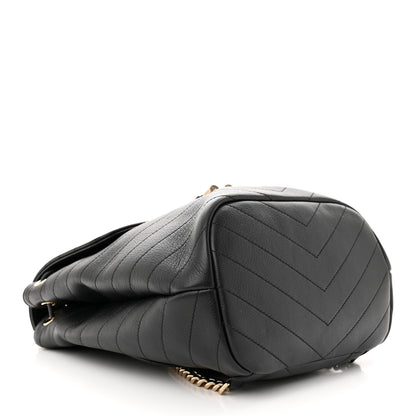 Chanel Grained Calfskin Chevron Stitched Backpack Black 4 of 10