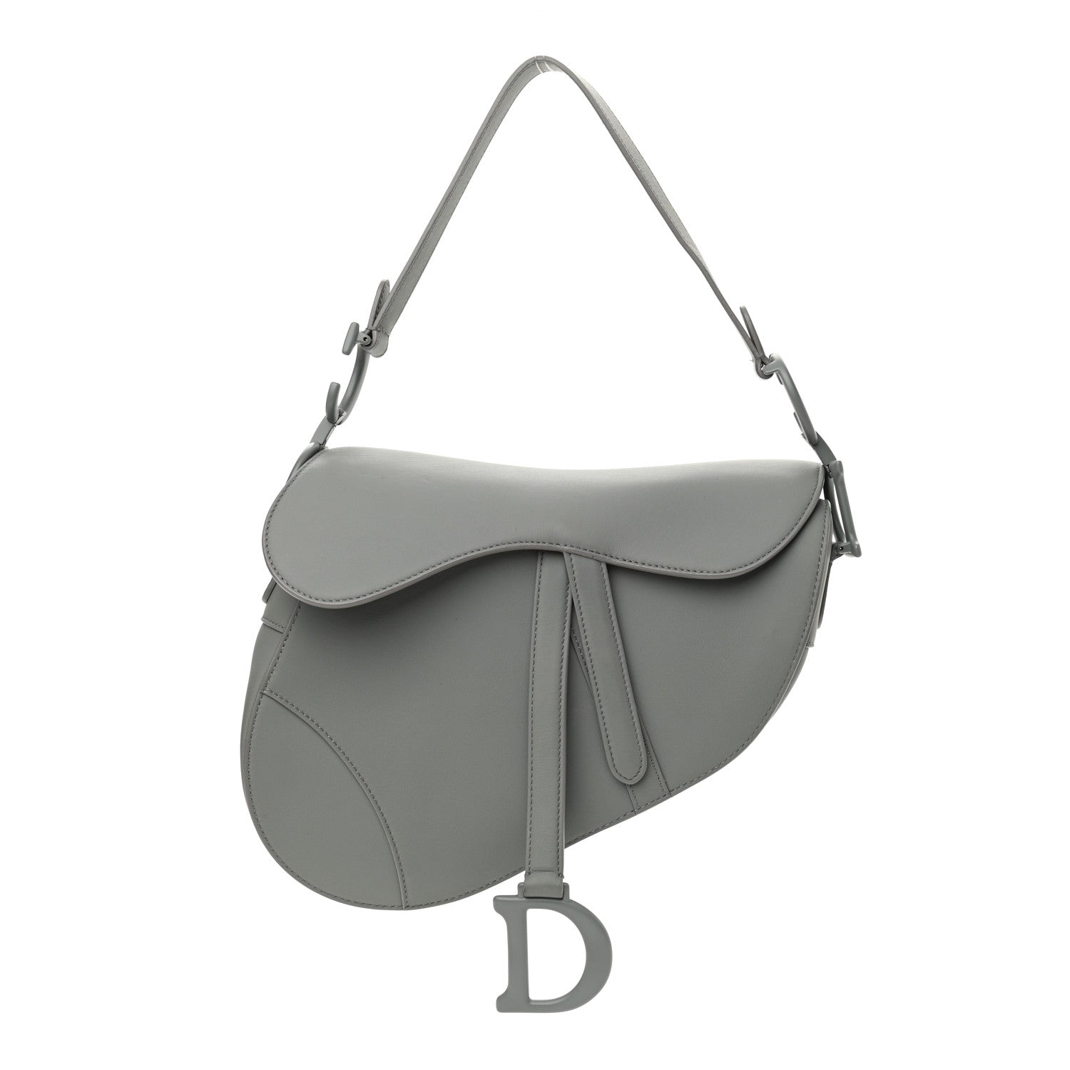 Christian Dior Ultra Matte Calfskin Saddle Bag Grey 1 of 9