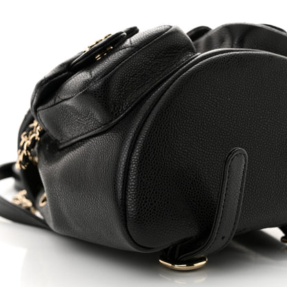 Chanel Shiny Caviar Quilted Small Duma Pockets Drawstring Backpack Black 9 of 10