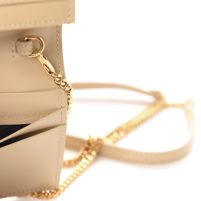 Saint Laurent Calfskin Monogram Chain Card Case Ivory Natural 10 of 11