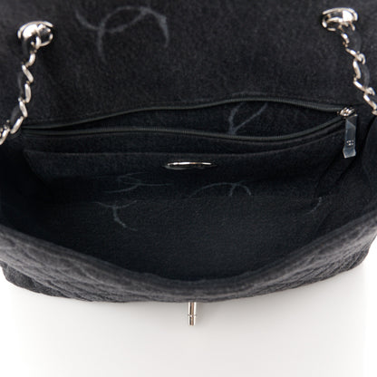 Chanel Denim Quilted CC Print Jumbo Single Flap Black 5 of 11