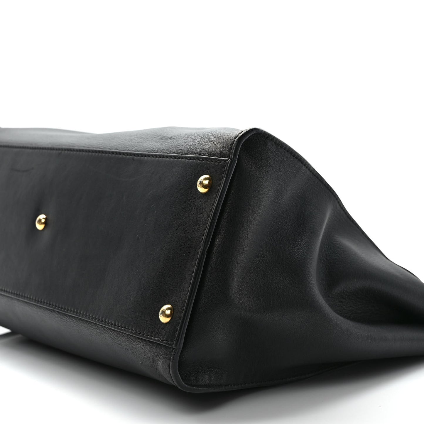 Vitello Seta Shiny Nappa Large Peekaboo Iconic Satchel Black