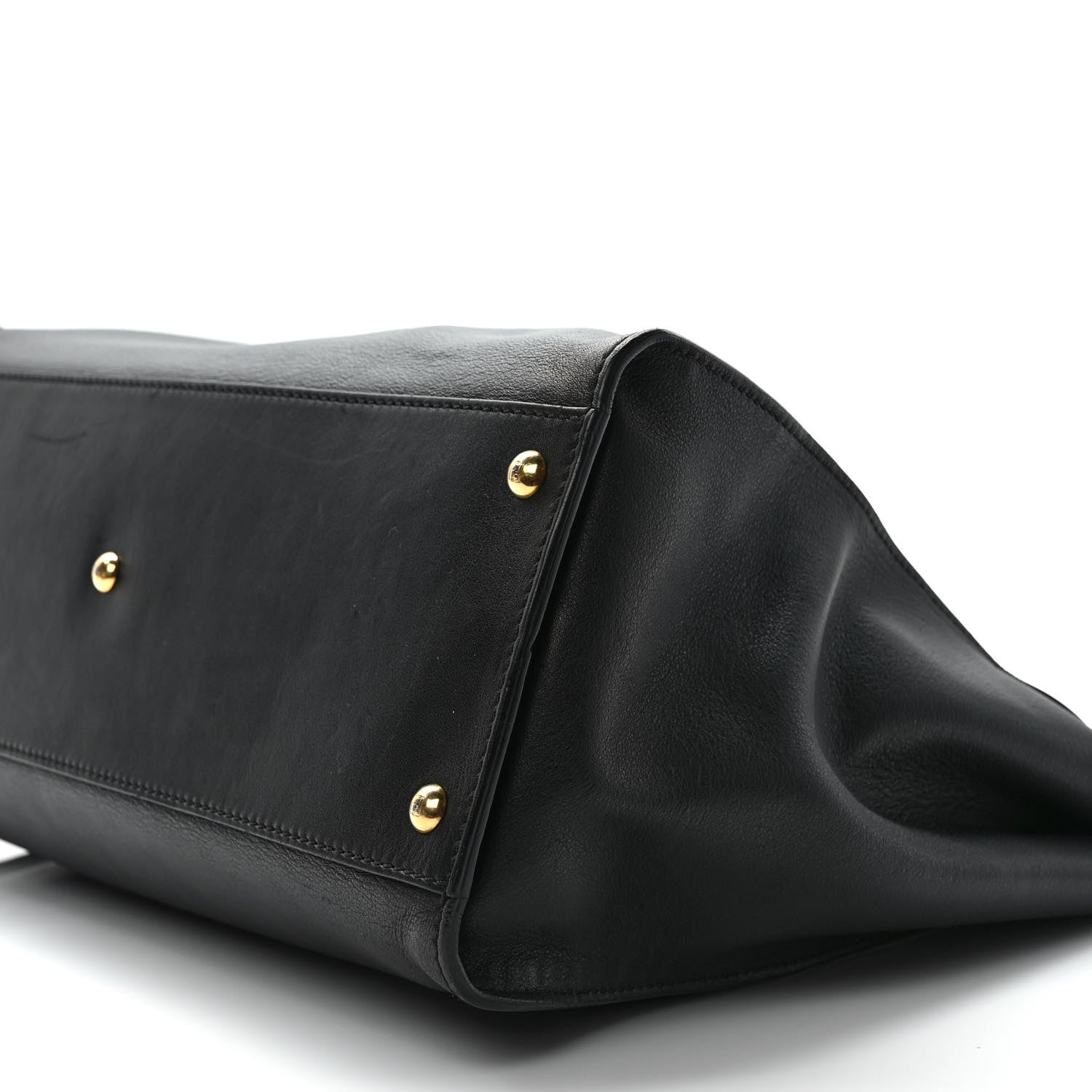 Fendi Vitello Seta Shiny Nappa Large Peekaboo Iconic Satchel Black 8 of 10
