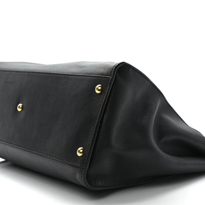 Fendi Vitello Seta Shiny Nappa Large Peekaboo Iconic Satchel Black 8 of 10