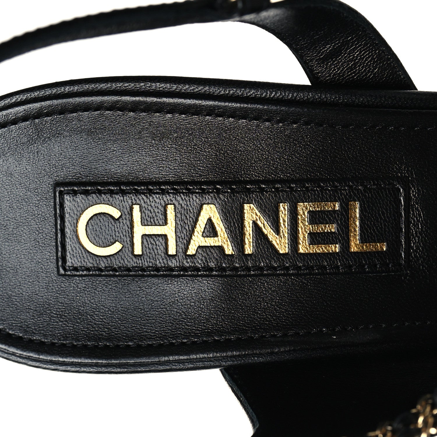 Chanel Lambskin Grosgrain Cap Toe Chain Slingback Pumps 41 Black 8 of 8