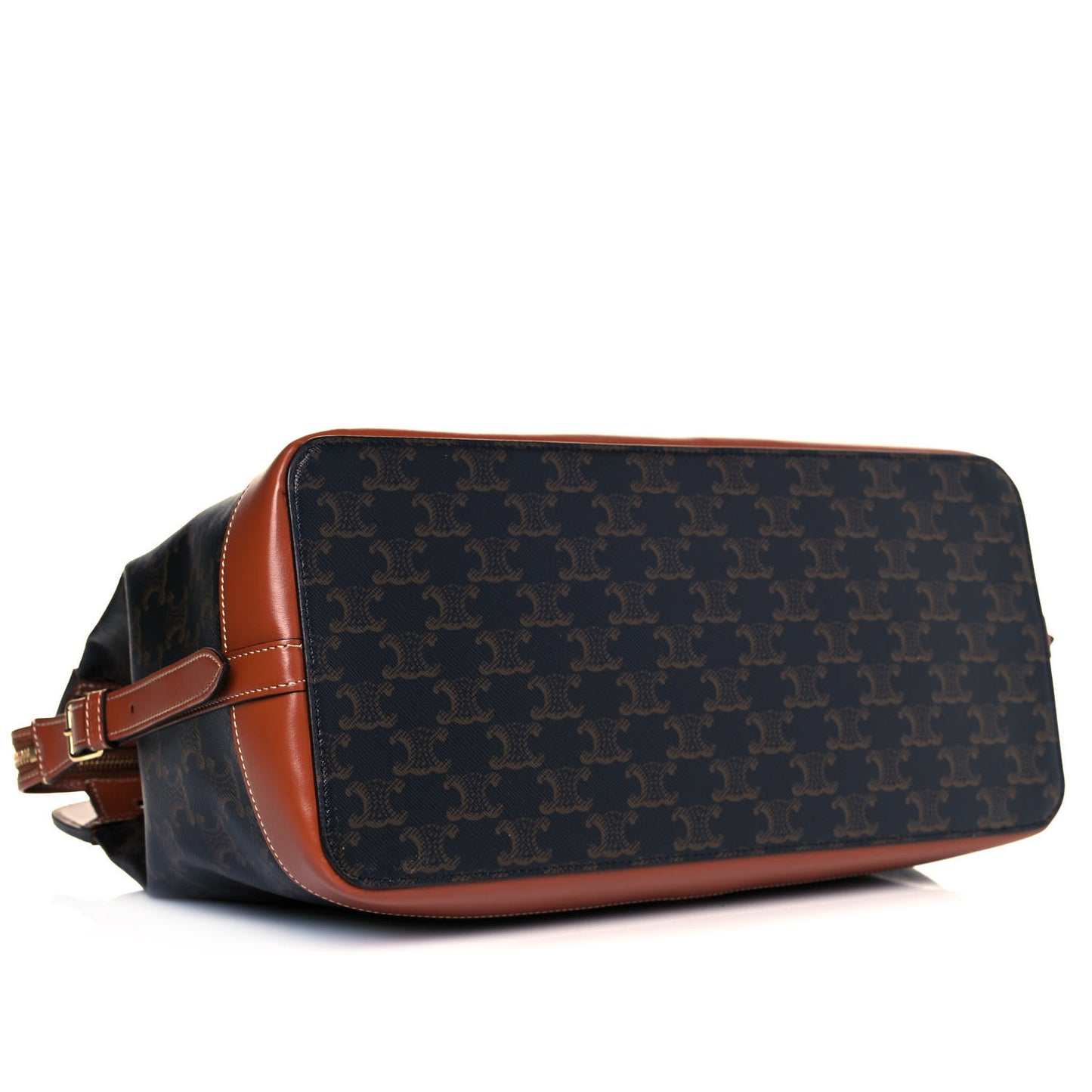 Triomphe Canvas Calfskin Cabas De France Handbag Tan