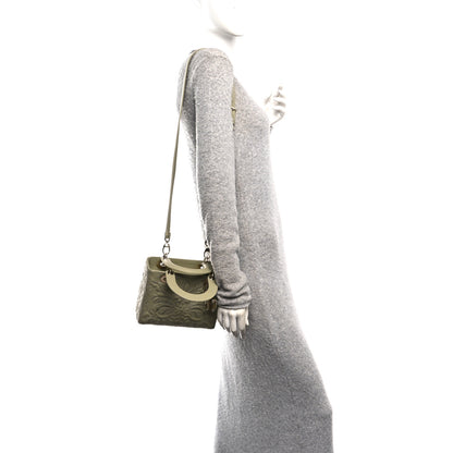 Christian Dior Calfskin Ornamental Embroidered Small Lady Dior Sage Green 2 of 10