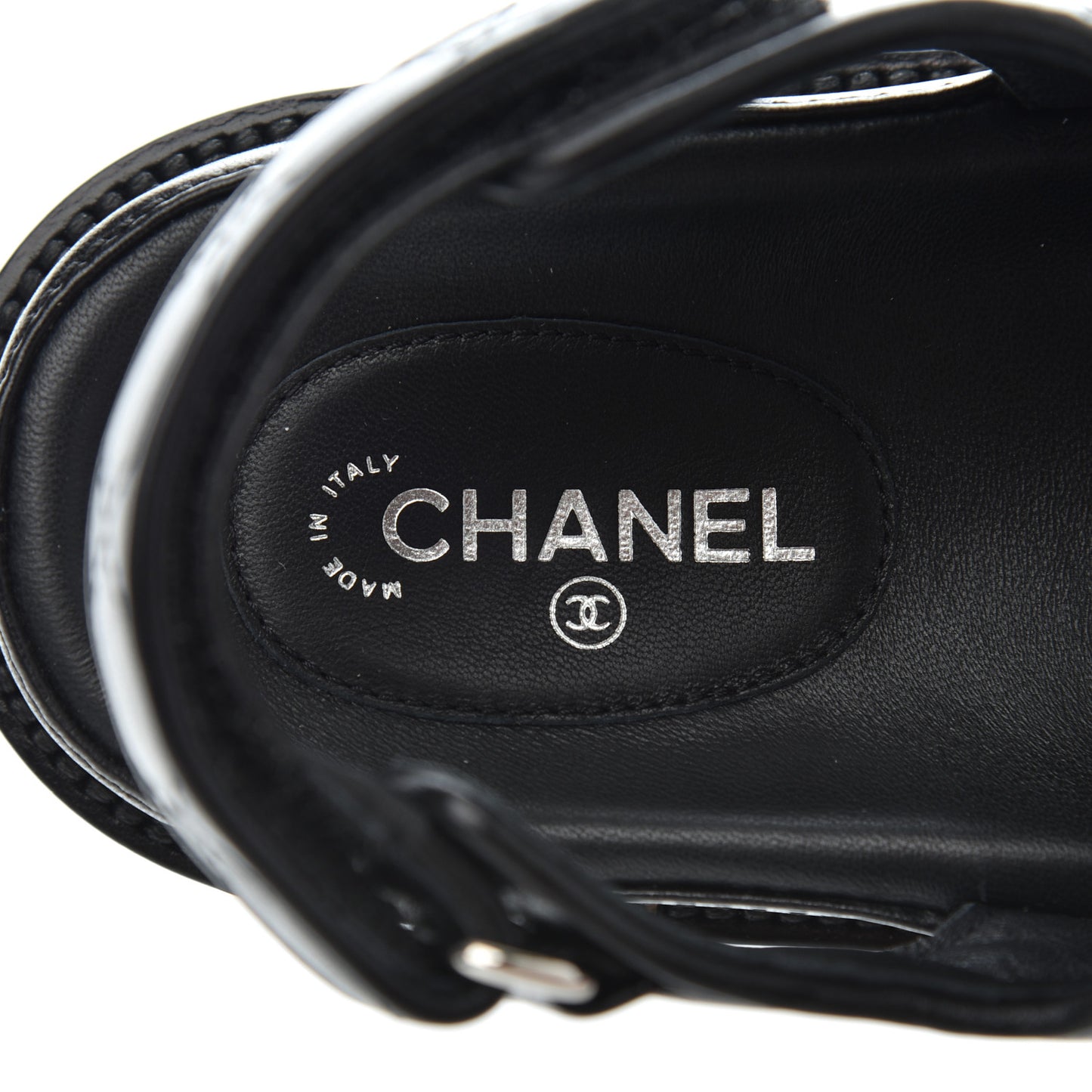 Lambskin Velcro Dad Sandals 37.5 Black