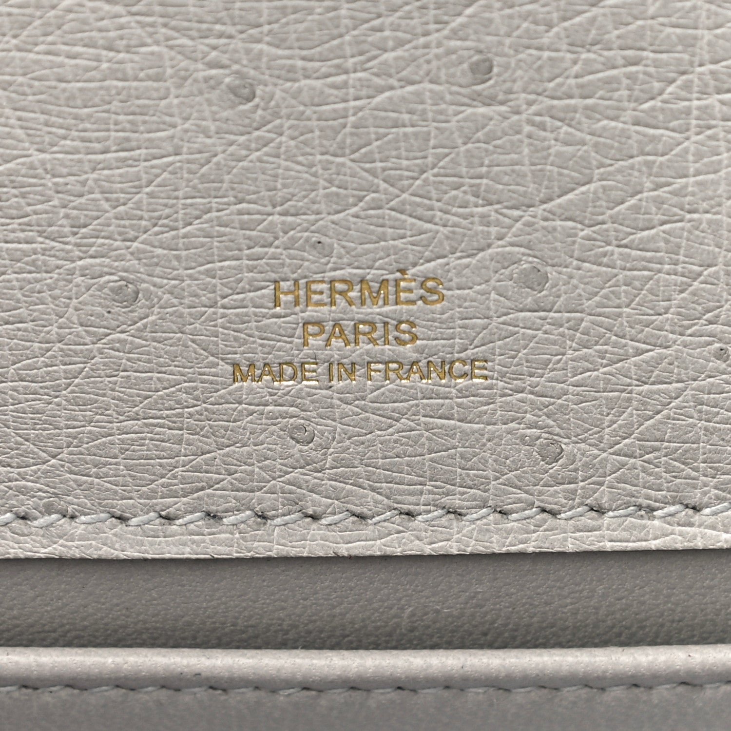 Hermes Ostrich Kelly Pochette Clutch Gris Perle 6 of 13