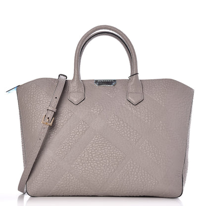 Burberry Heritage Grain Check Embossed Medium Dewsbury Tote Pale Grey 1 of 8