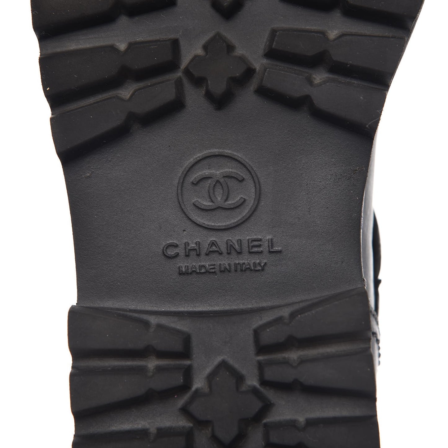 Calfskin Quilted Biker Boots 38.5 Black